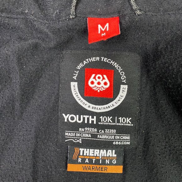 686 Youth Evolution Cross Insulated Jacket Boy's Medium Blue Camo Snowboard 10K - Picture 7 of 15